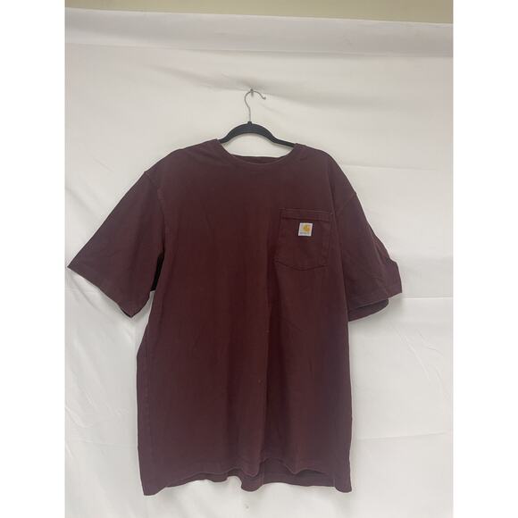 Carhartt Men's Burgundy Original Fit Long Sleeve T-Shirt XL K87 PRT - Picture 1 of 8
